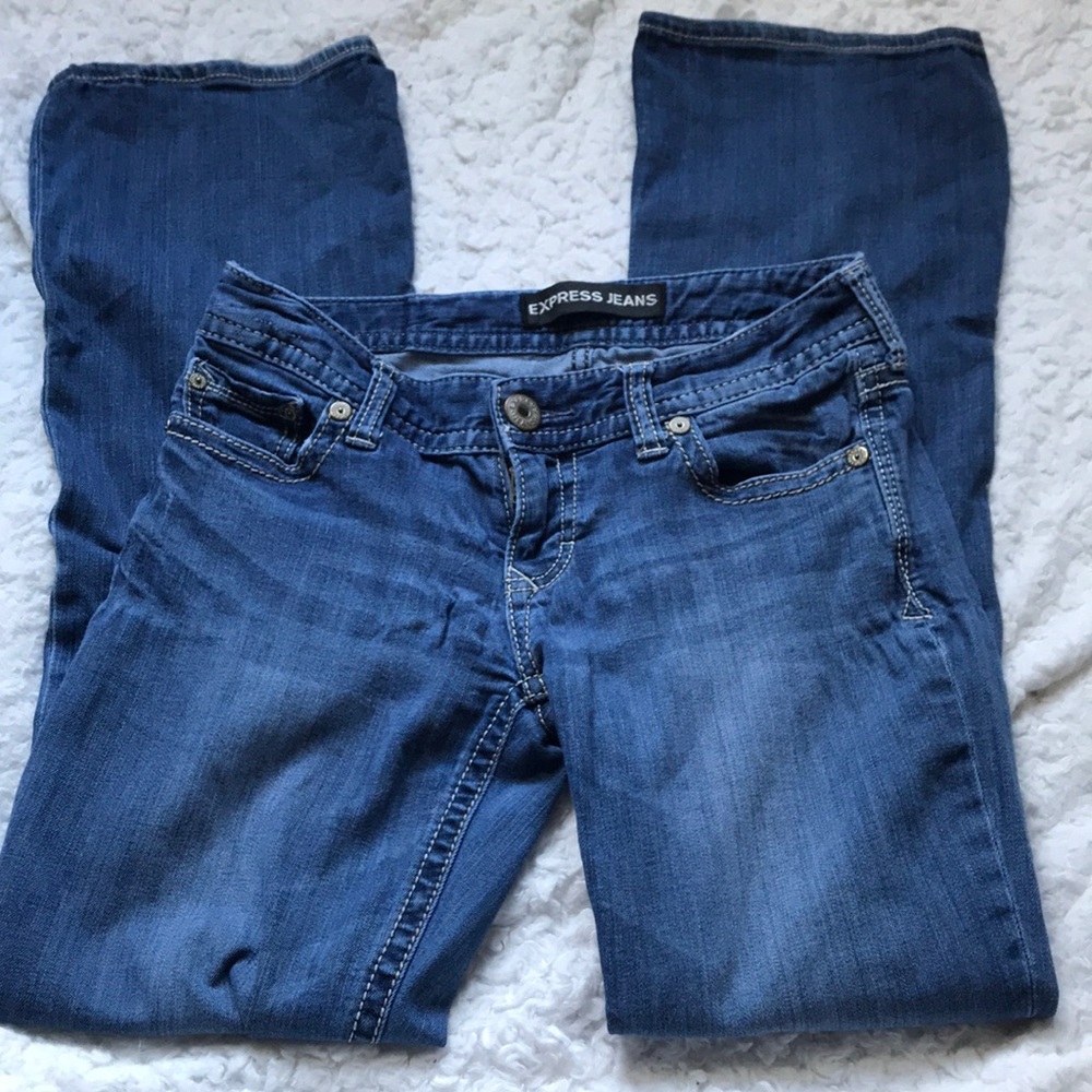 Express Jeans Medium Wash Stella Low Rise Bootcut Jeans Size 2